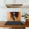 Giraf - Bruin - Abstract - Geschilderd keuken achterwand spatscherm klein -sfeer2