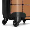 Ruitpatroon met visgraatlijnen in bruin en zwart NBS - Handbagage koffer - Kinderen Unisex middel -wiel