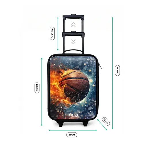 Bruisende basketbal Kinderkoffer - Zwart klein -productfoto_formaten