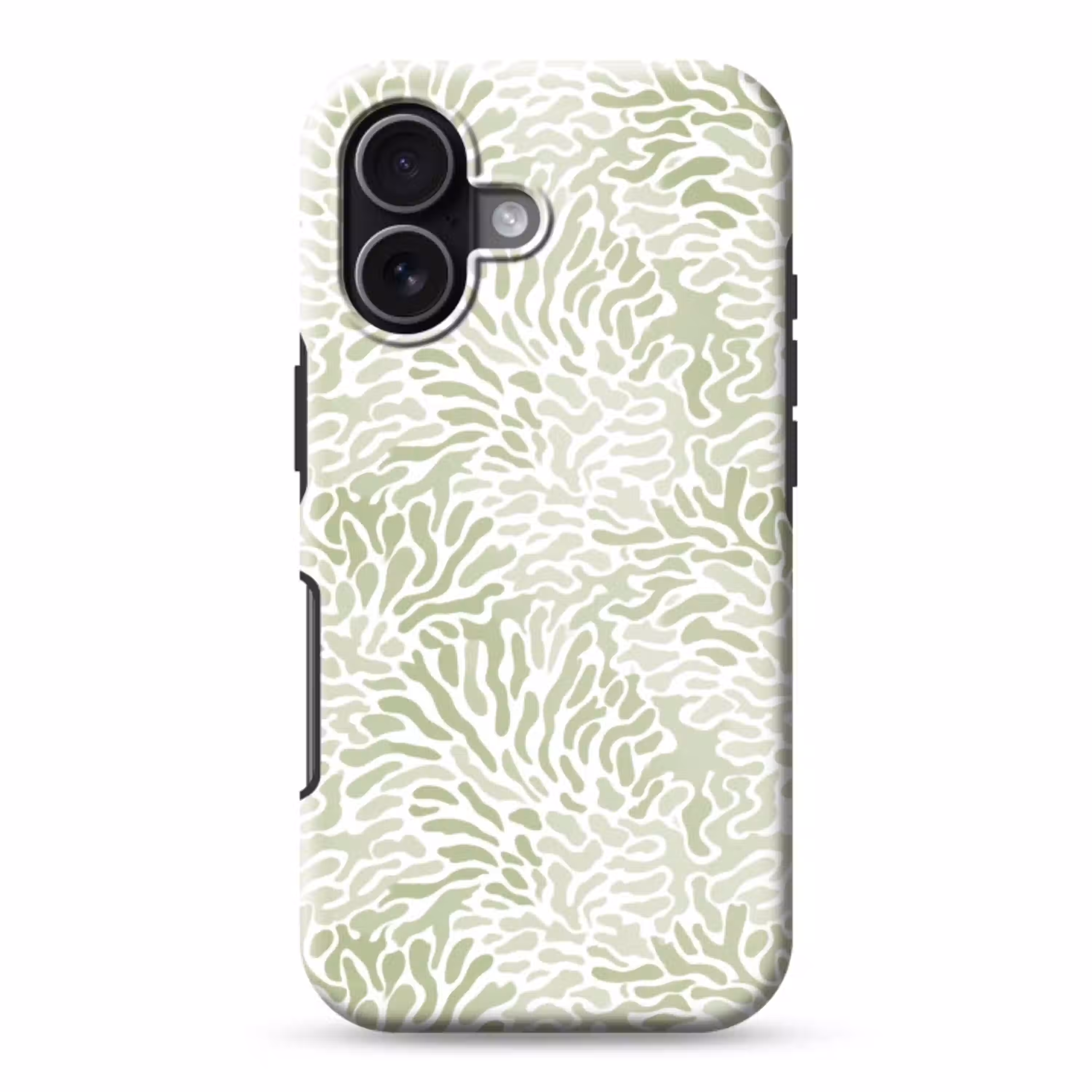 Saliegroen - Abstract - Organisch - Koraal - Patroon Toughcase MagSafe Apple iPhone 17 klein 1017 -3d