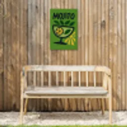 Mojito - Cocktail - Citroen - Groen Tuinposter op houten frame 2 cm dik klein -sfeer4