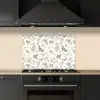 Birds - Flowers - Gray - Yellow keuken achterwand spatscherm klein 900 -sfeer1