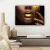 Goud - Vrouw - Verf - Lippen - Luxe canvas 2cm klein -sfeer6