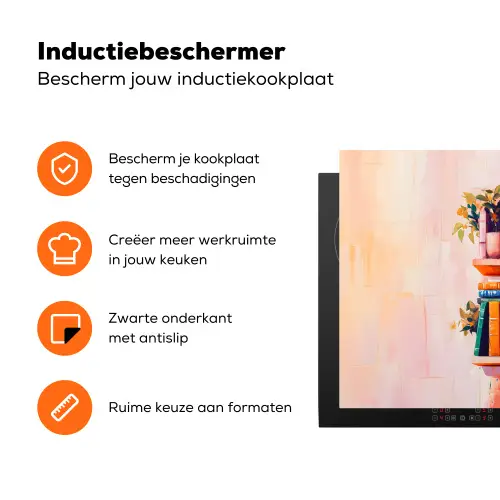 Planken - Boeken - Bladeren Inductie beschermer vinyl 3mm klein -zzzzzzz-td-ups