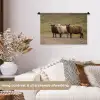 Schapen - Bruin - Wit - Grindpad Wandkleed katoen klein -sfeer1