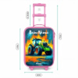 Abstract - Tractor - Groen Kinderkoffer - Roze klein -productfoto_formaten