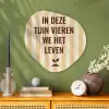 Tuin - Quote - Strepen - Zomer Wandcirkel Organisch Plexiglas middel -sfeer2