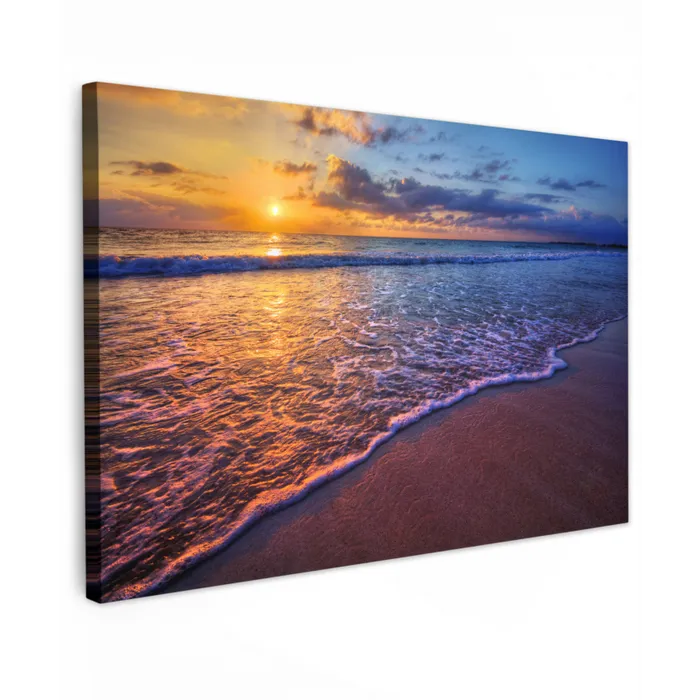 Zee - Strand - Zonsondergang - Wolken - Horizon canvas 2cm klein -z3d
