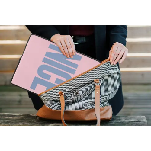 Nice - Paars - Roze laptophoes neopreen klein -tas
