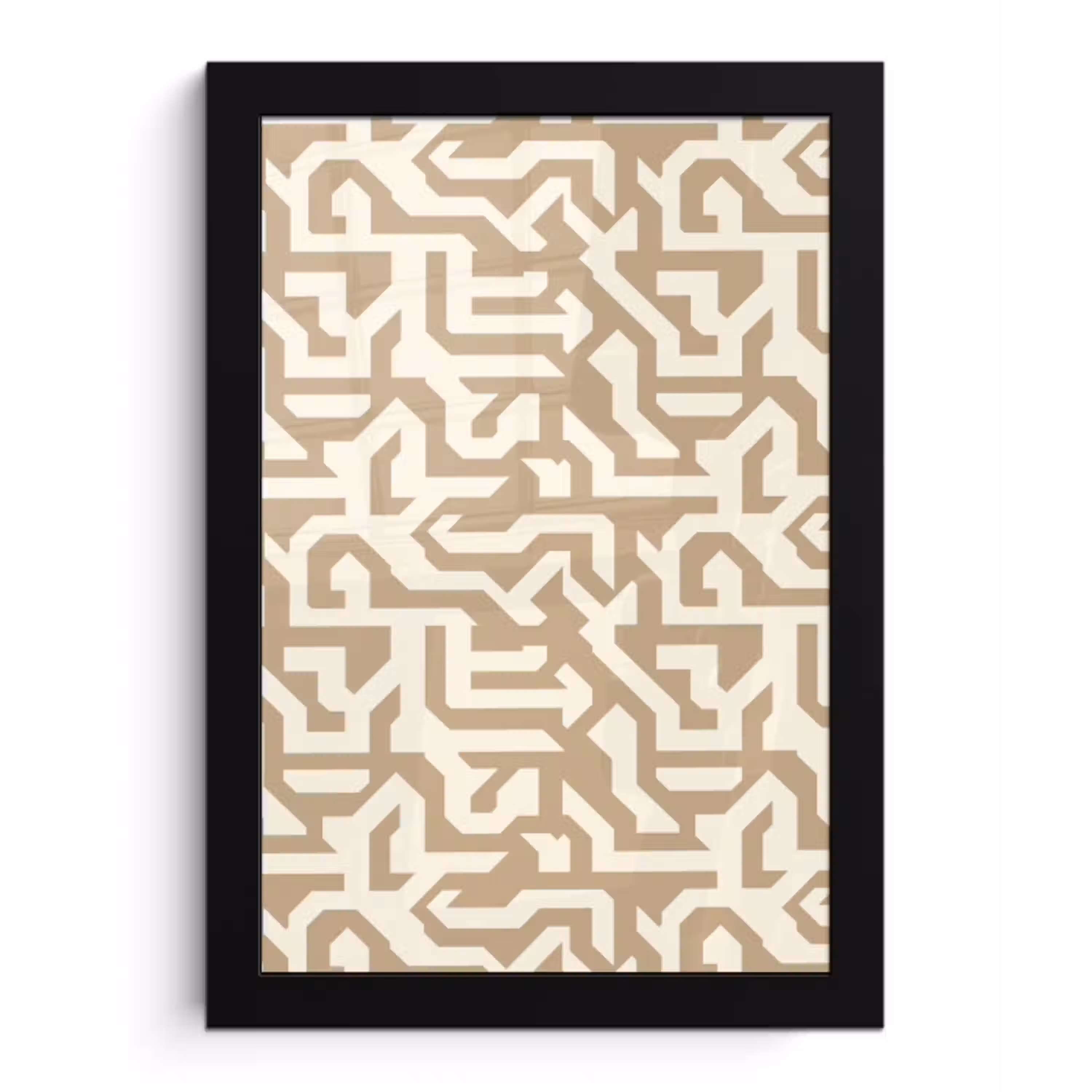 Modern - Abstract - Beige fotolijst zwart zonder passe partout klein 224 -3d