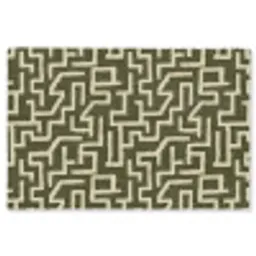 Abstract - Lijnen - Groen Vloerkleed Rechthoek klein 1091 -3d
