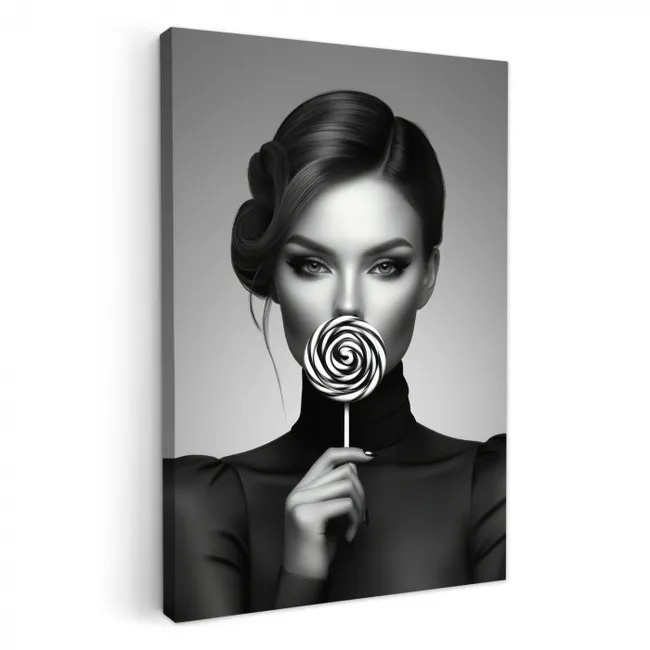 Vrouw - Lolly - Zwart KitchenYeah - Keuken - Canvas klein -3d