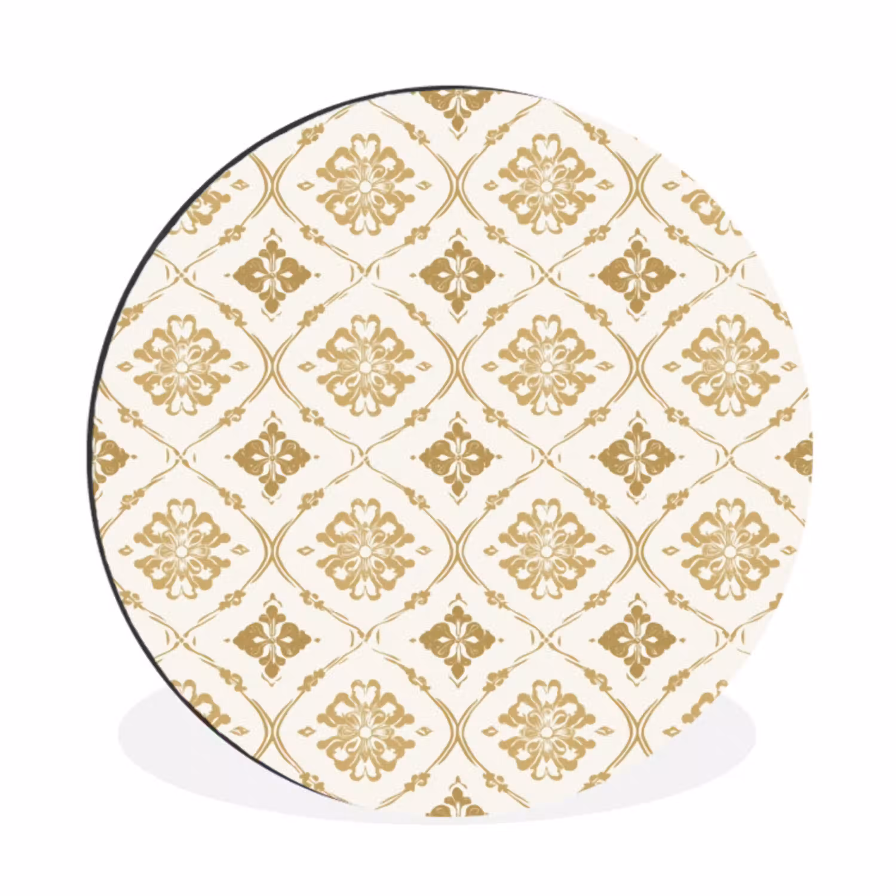 Ornament - Klassiek - Goud Wandcirkel aluminium klein 190 -3d