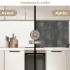 Donkergrijs - Ruw - Beton keuken achterwand 2 middel 871 -voor-na2_FR