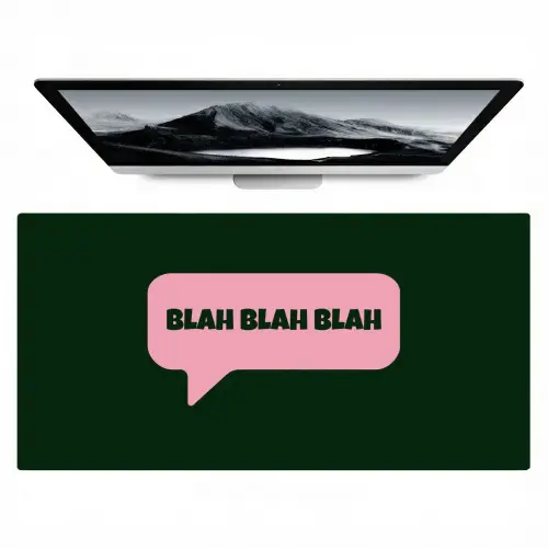 Tekstwolk - BLAH BLAH BLAH - Roze Muismat XXL klein -zzz3d