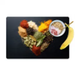 Specerijen - Mix - Hartvorm - Zwart Placemat vinyl groot -zzzproduct_Kitchenyeah-website