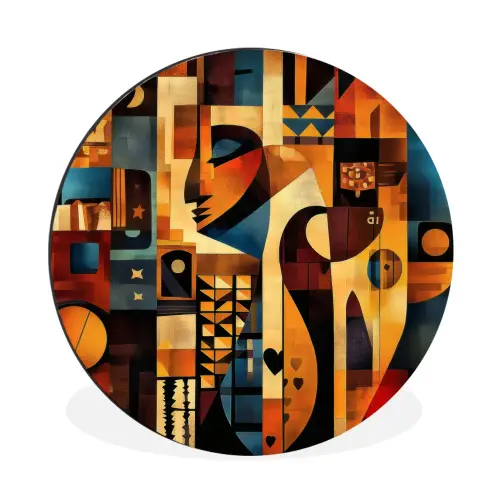 Figuren - Abstract - Symbolen Wandcirkel aluminium klein -3d