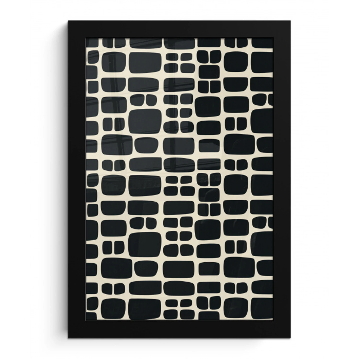 Modern - Organisch - Zwart fotolijst zwart zonder passe partout klein 224 -3d