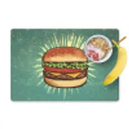 Hamburger - Illustratie - Sla - Kaas Placemat vinyl groot -zzzproduct_Kitchenyeah-website
