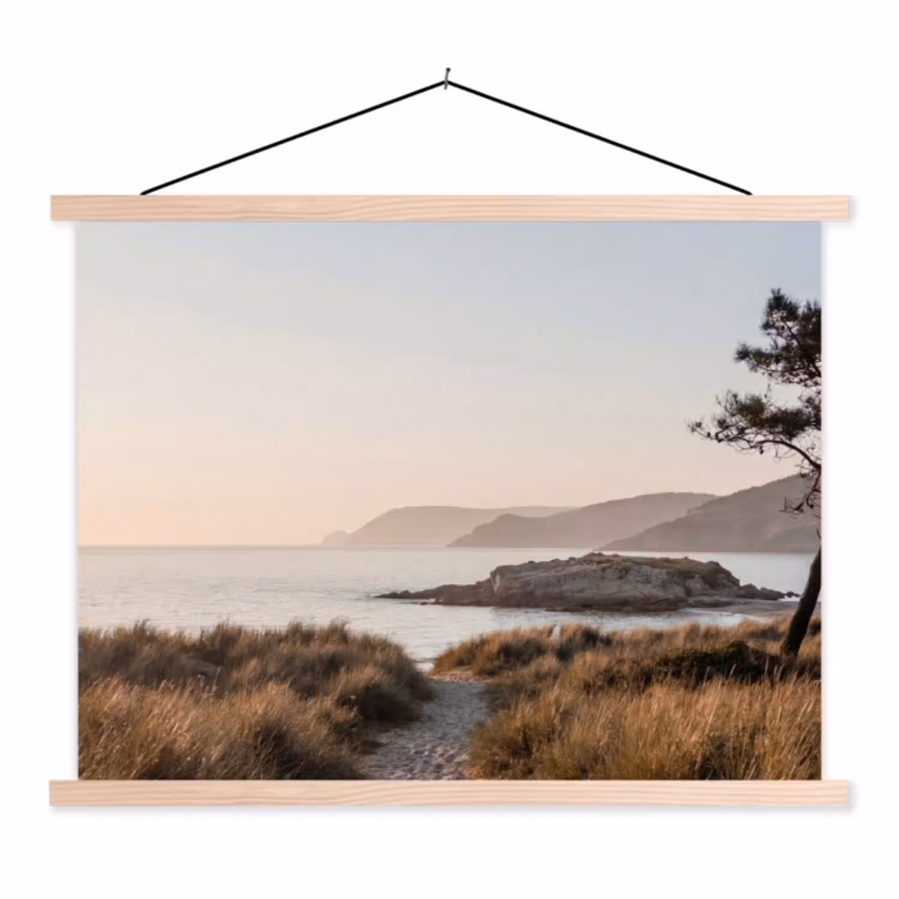 Landschap - Kust - Duinen textielposter latten blank klein -3d