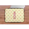 Nice - Stippen - Roze - Geel laptophoes neopreen klein -tafel
