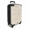 Patroon van vlinders in beige NBS - Handbagage koffer - Unisex middel -productfoto_3d