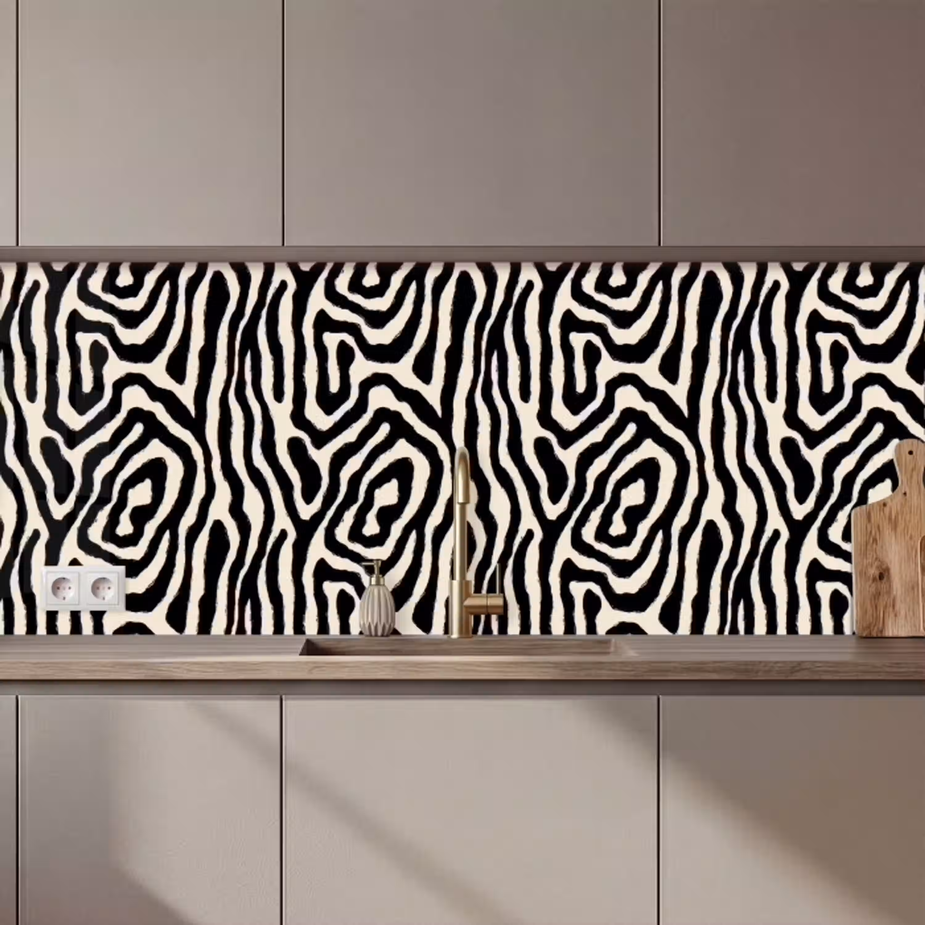 Zebra - Abstract - Zwart keuken achterwand 2 middel 871 zz_3dshopping