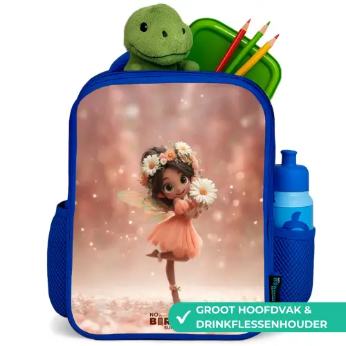 Fee met madeliefjes Kinderrugzak - Blauw middel -inhoud_NL