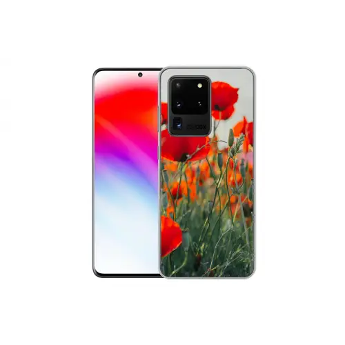 Klaproos - Bloemen - Wilde bloemen Telefoonhoesje Samsung Galaxy S20 Ultra klein -dubbelS20Ultra