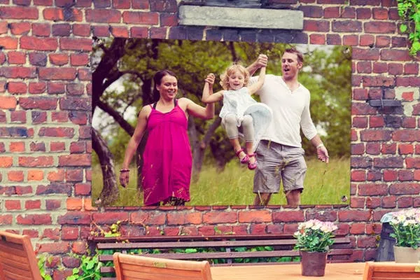 Tuinposter Muur Gezin