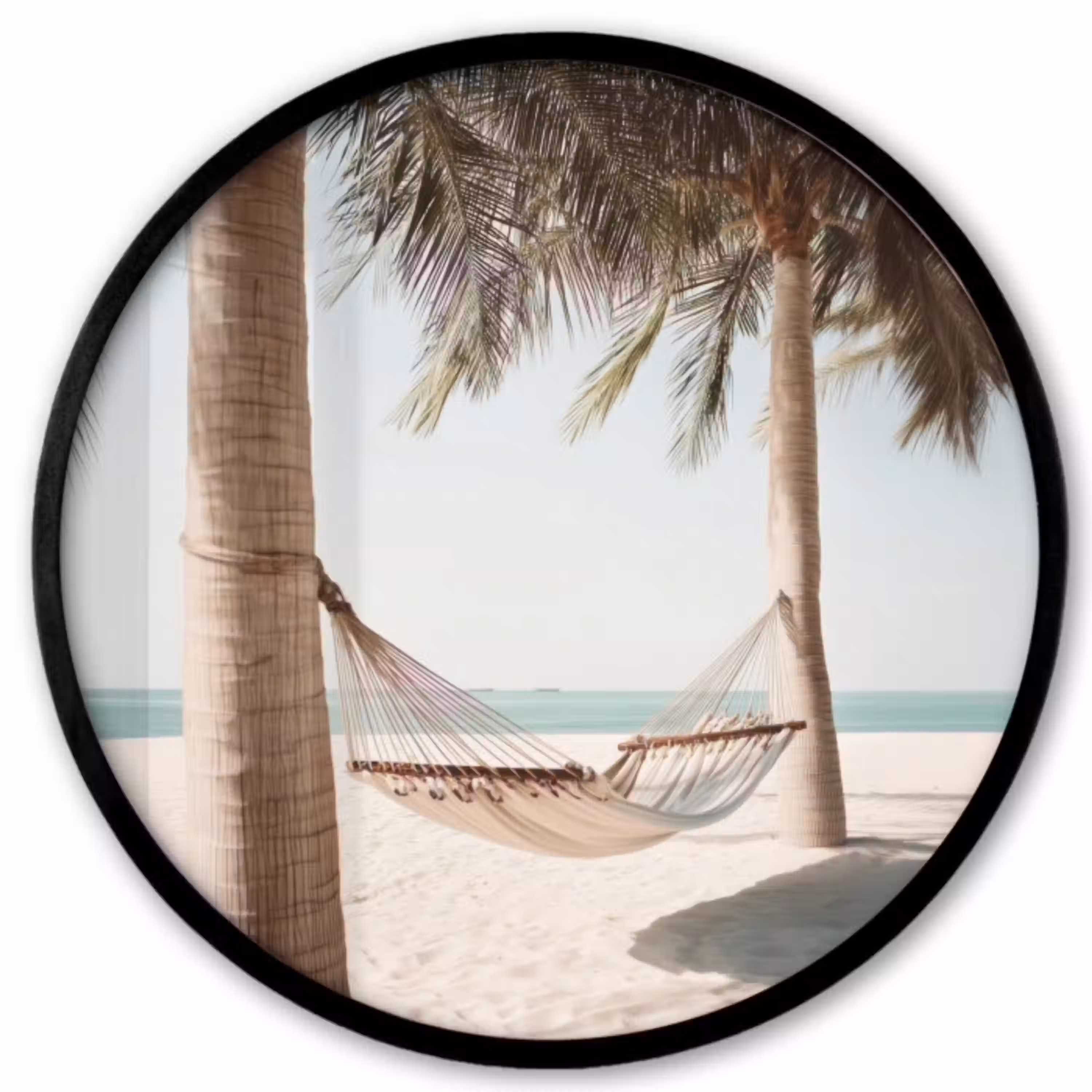 Hangmat - Palmbomen - Strand - Zee Fotolijst rond zonder passe partout klein -3d
