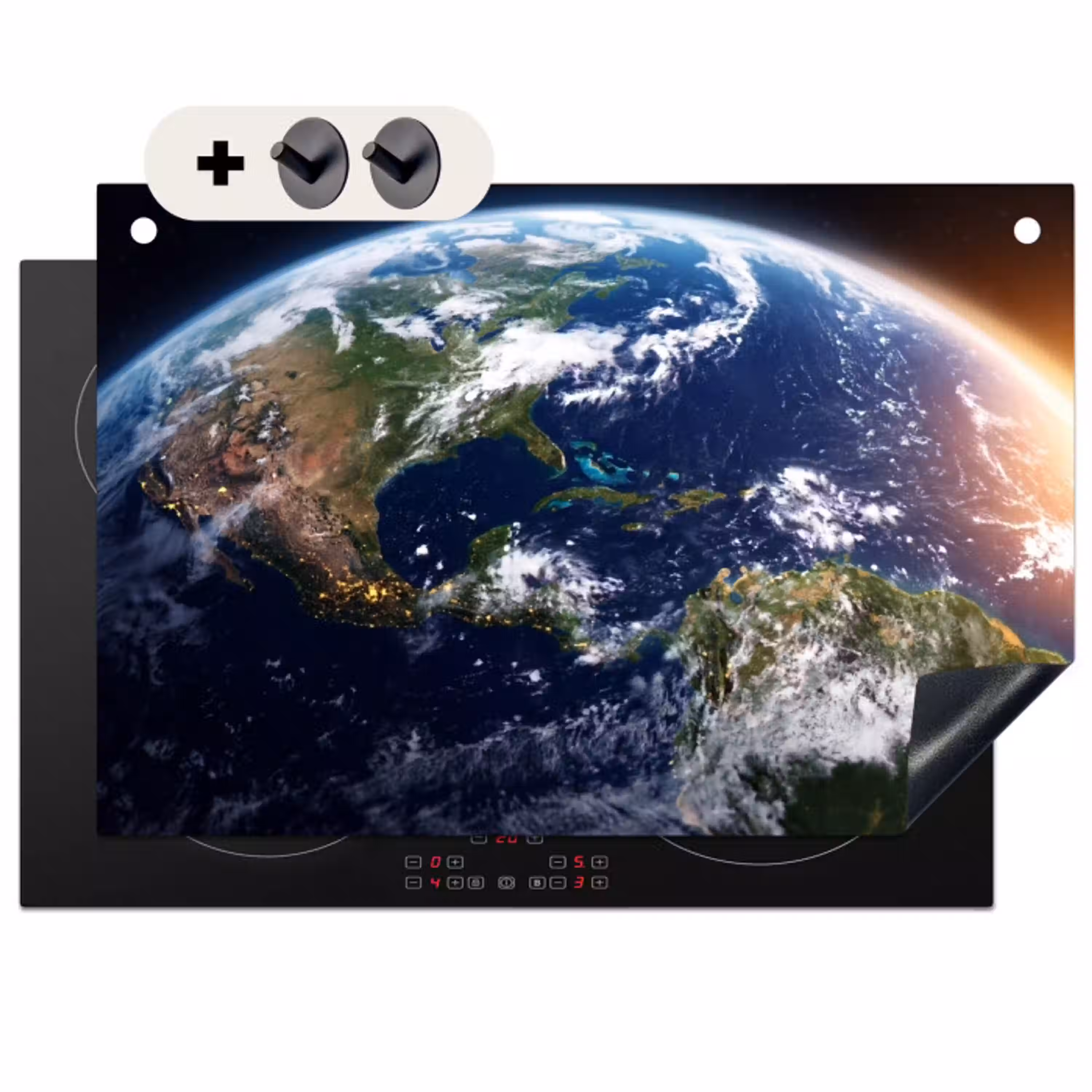 Planeet - Ruimte - Kosmos Inductie beschemer met haakjes klein -3d