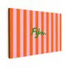 Patroon - Oranje - Fijn - Strepen Tuinposter op houten frame 2 cm dik klein -3d