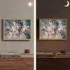 Goud - Blauw - Marmer Light Box met batterij (Wandlamp) middel -sfeer3