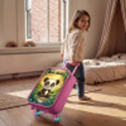 Panda - Bamboebos - Groen Kinderkoffer - Roze klein -sfeer1