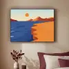 Landschap - Bergen - Zon - Zee Textielframe zwart klein -sfeer1