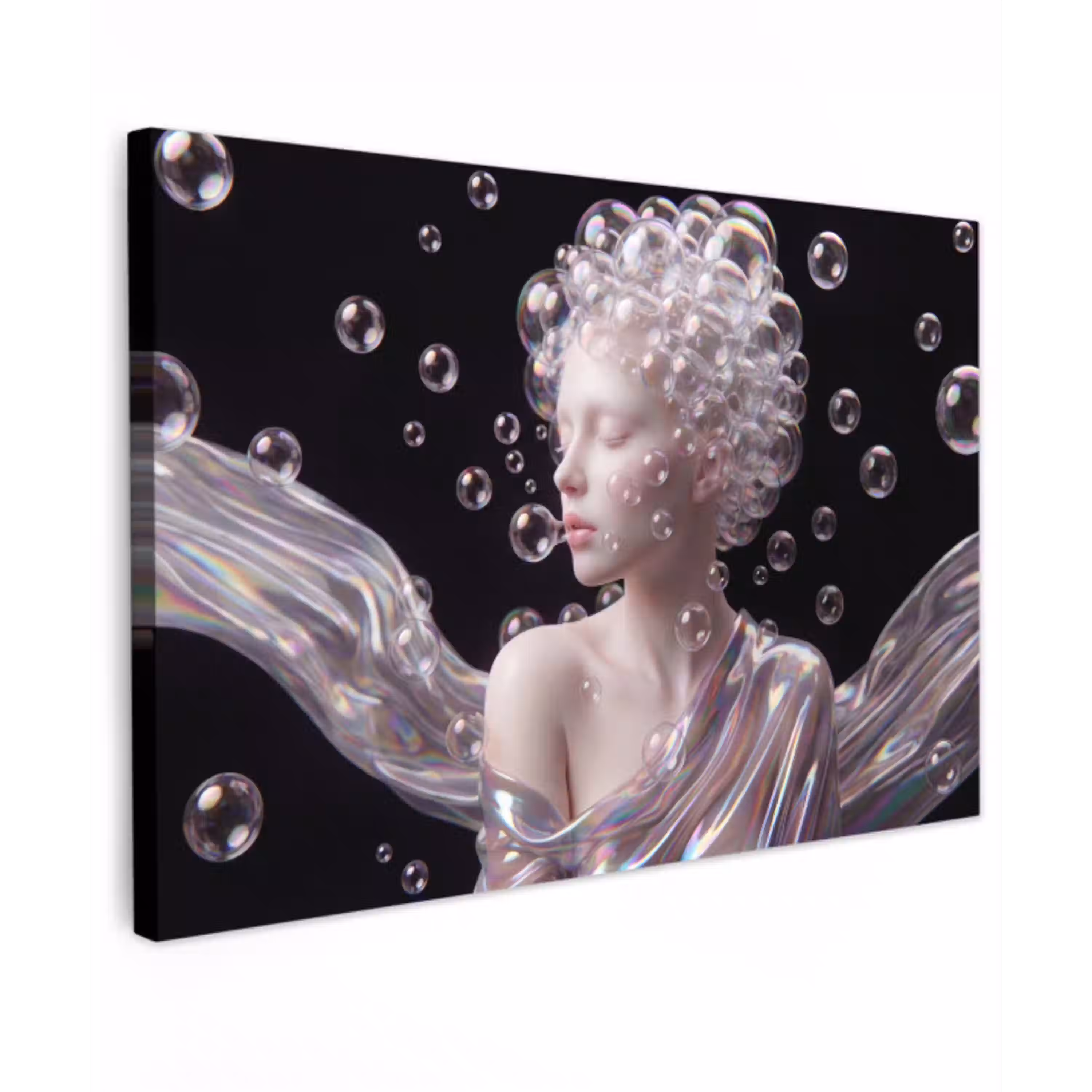 Vrouw - Bellen - Abstract - Kleurrijk canvas 2cm klein -z3d