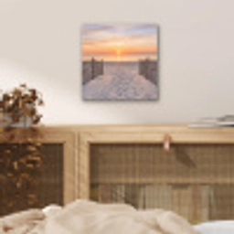 Zonsondergang - Strand - Zand aluminium wit klein -sfeer3