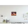 Olifanten - Grasland - Zonsondergang textielposter latten blank klein -kinderkamer