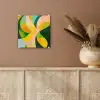 Abstract - Geel - Roze - Groen plexiglas 5mm klein -sfeer5