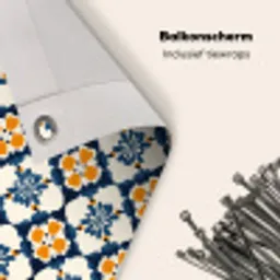 Klassiek - Geometrisch - Blauw Balkonbeschermer Duitsland klein 596 -closeup_NL