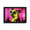Hond - Zonnebril - Roze - Art fotolijst zwart zonder passe partout klein -3d