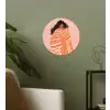 Meisje - Deken - Gestreept - Oranje Wandcirkel behangsticker klein -sfeer2