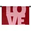 Love - Rood - Blokletters Wandkleed katoen klein -zz3d