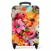 Bloemen - Kleurrijk - Kunst - Olieverf NBS - Handbagage koffer - Unisex middel -productfoto_recht