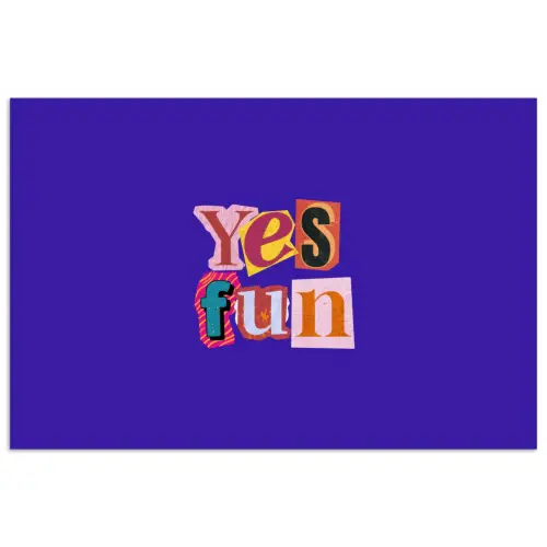 Yes fun - Kleurrijk - Collage-stijl poster papier klein -3d
