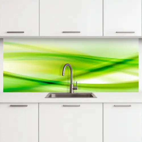 Golven - Abstract - Groen keuken achterwand 2 middel -3d