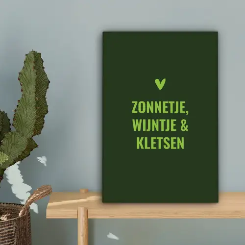 Donkergroen - Quote - Zon - Zomer canvas 2cm klein -sfeer4