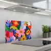 Kleurrijk - Bloemen - Abstract - Stippen keuken achterwand spatscherm klein -3d_schuin