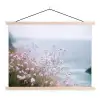 Klif - Bloemen - Zee - Roze textielposter latten blank klein -3d